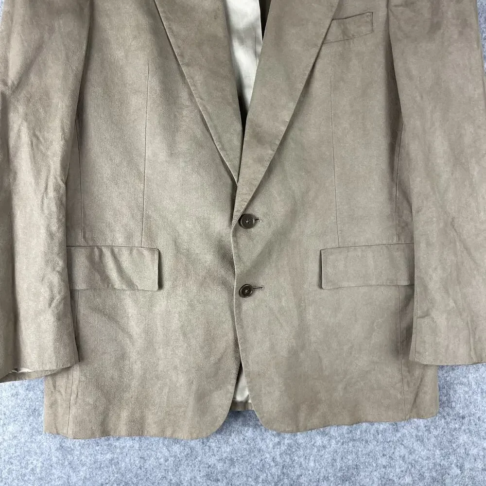 Vintage Christian Dior‎ Monsieur Suede Blazer Sport Coat Mens 42R Beige 2 Button